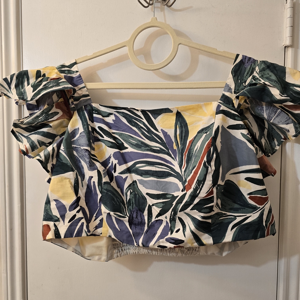 Eloquii Puff Sleeve Crop Blouse & Skirt